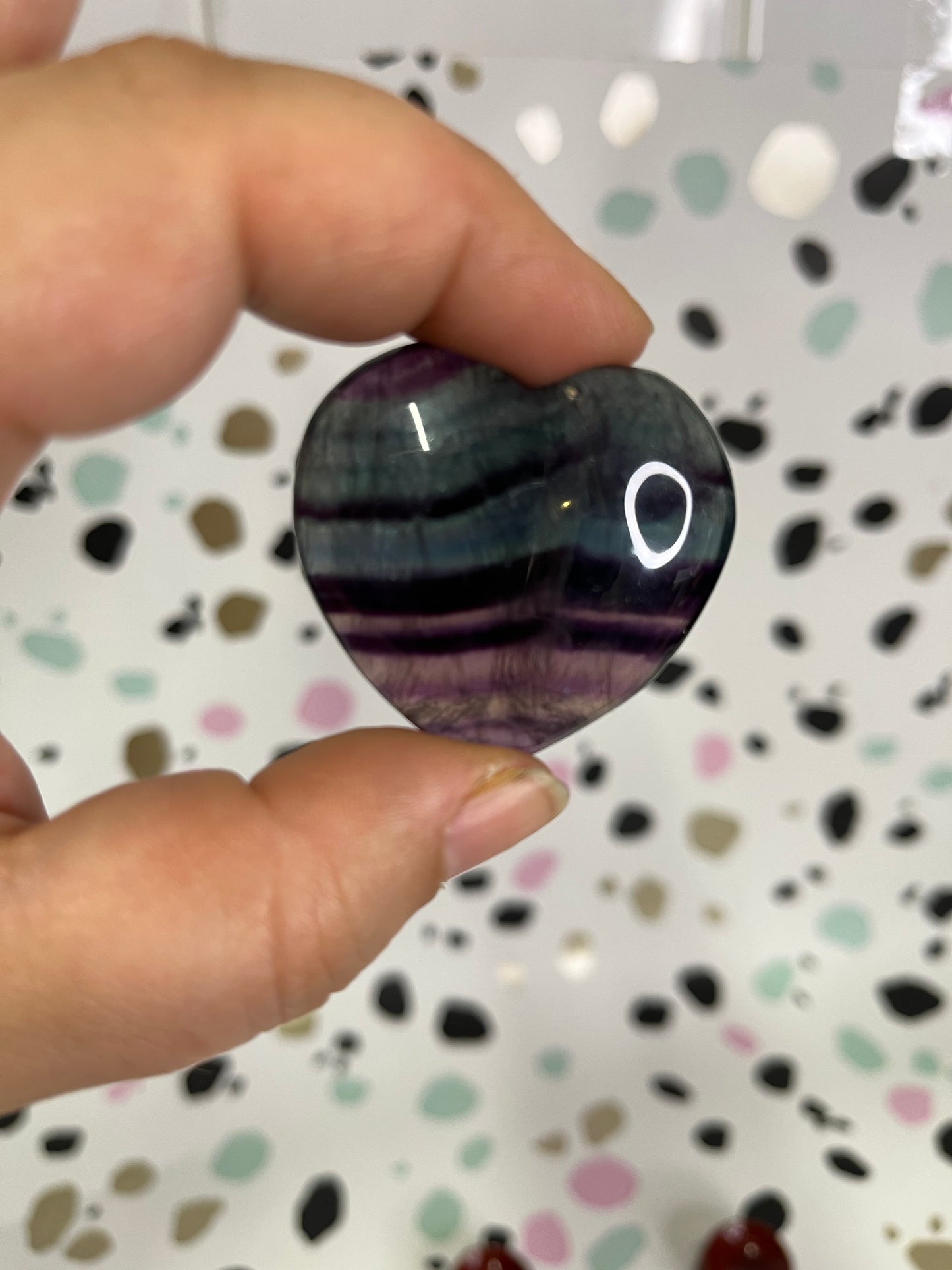 Fluorite Puffy Hearts