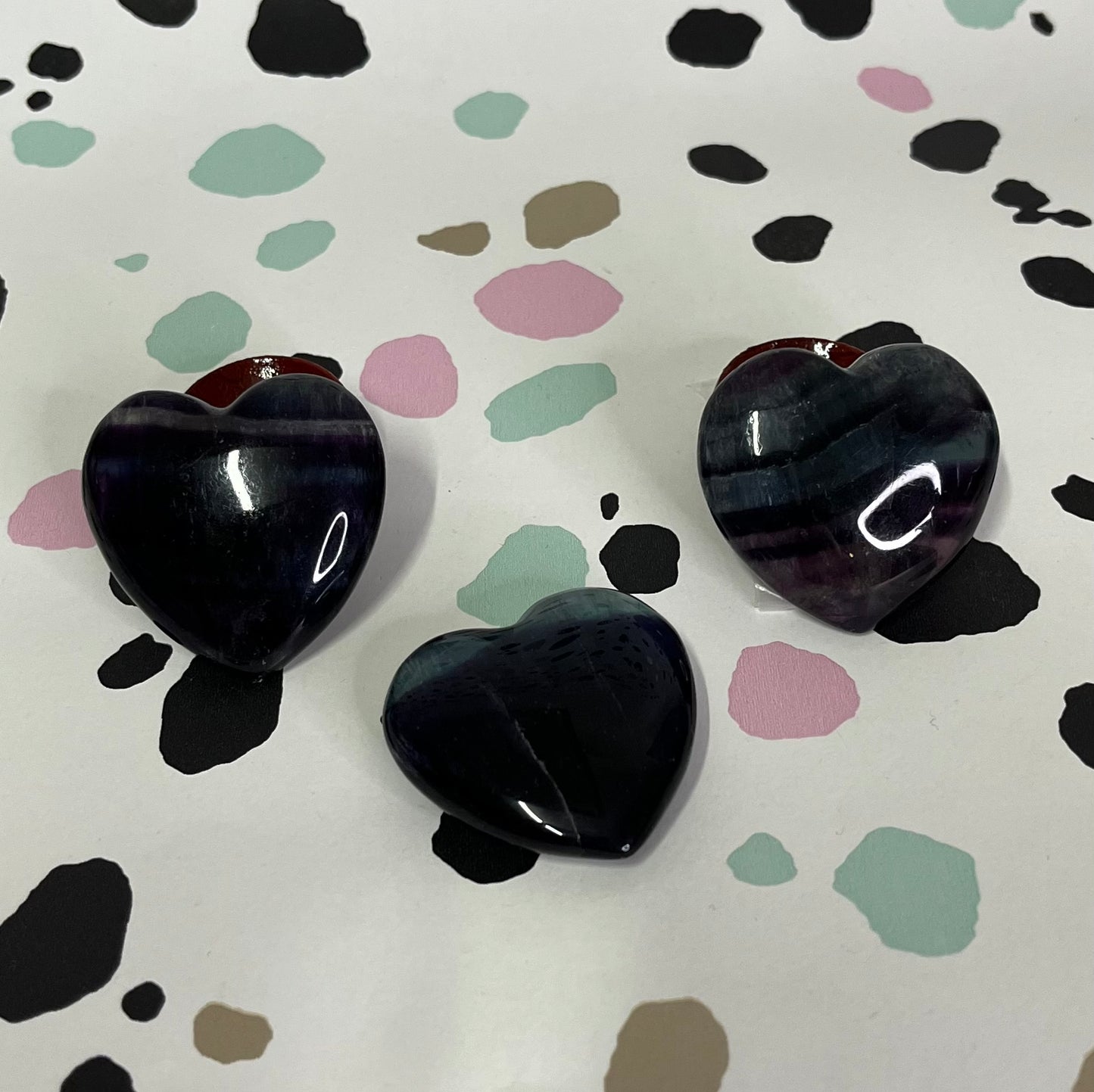 Fluorite Puffy Hearts