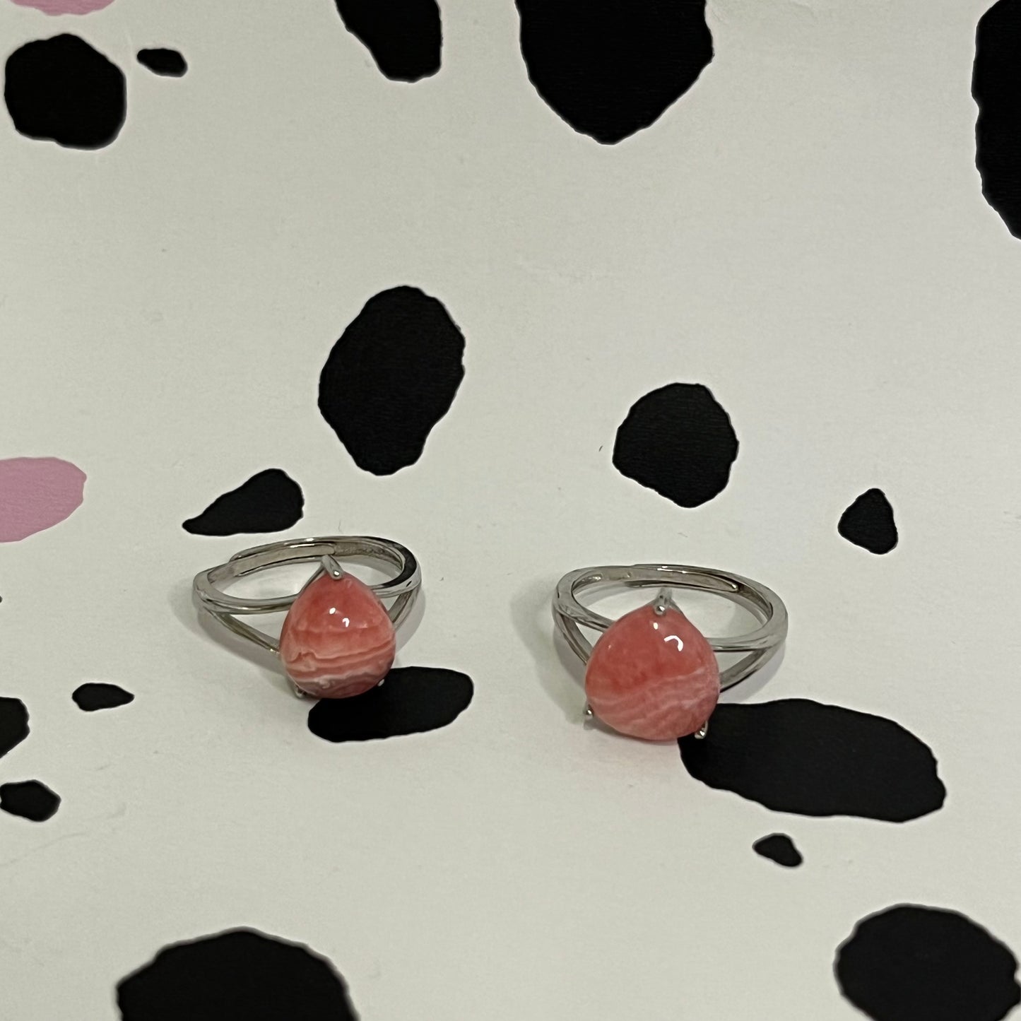 Rhodochrosite Oval Rings