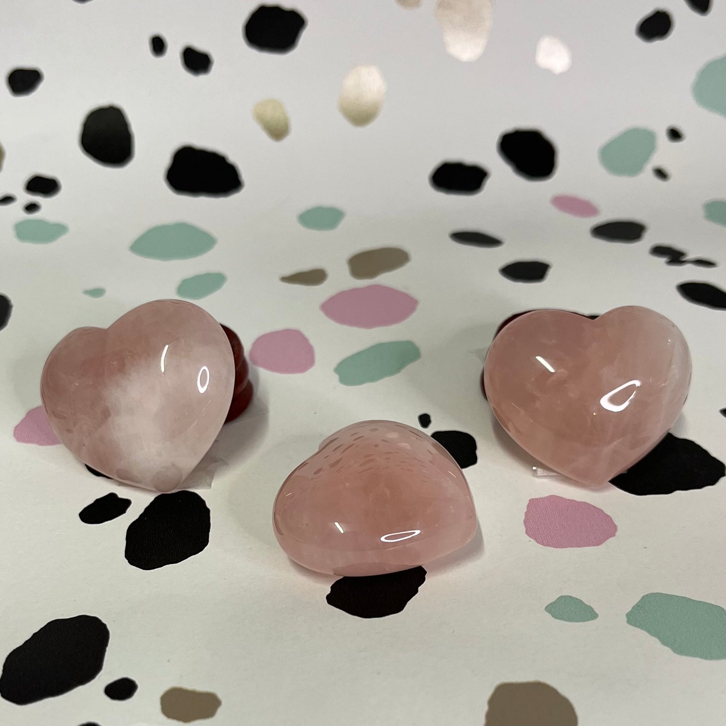 Rose Quartz Puffy Hearts