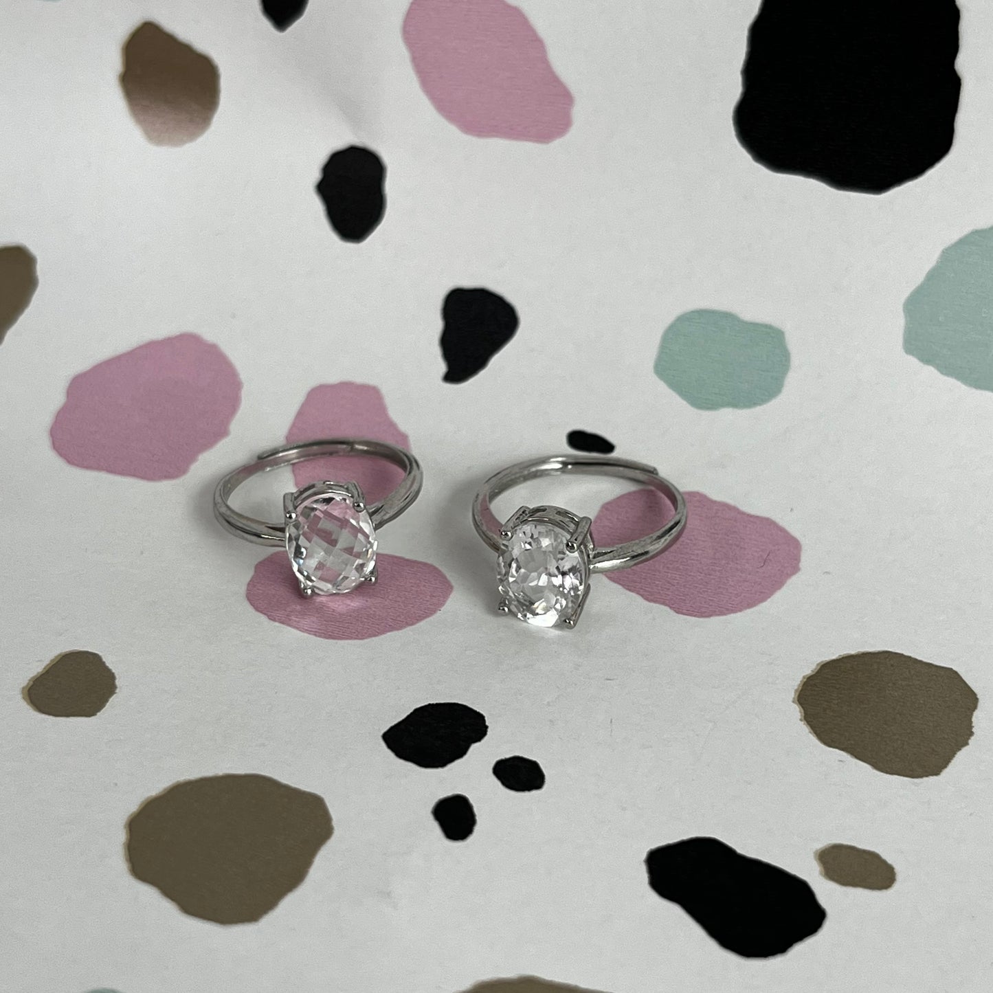 Clear Quartz Oval Rings