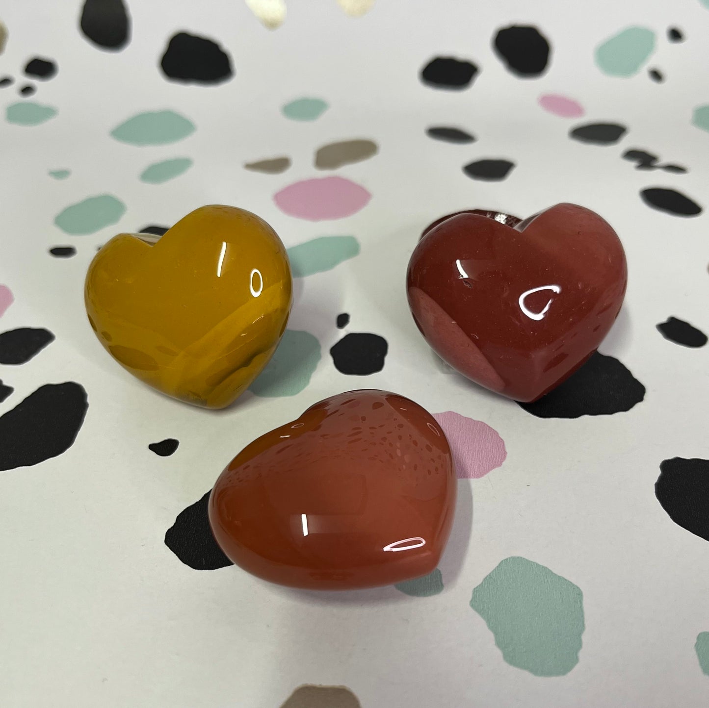 Mookaite Puffy Hearts