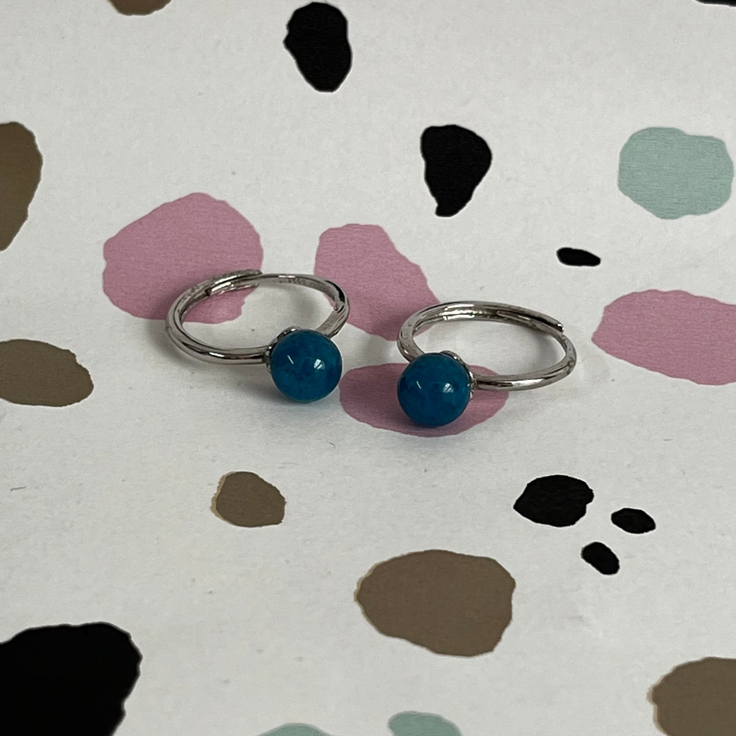 Blue Apatite Rings