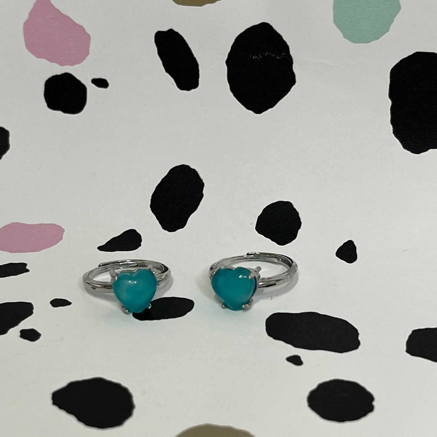 Amazonite Heart Rings