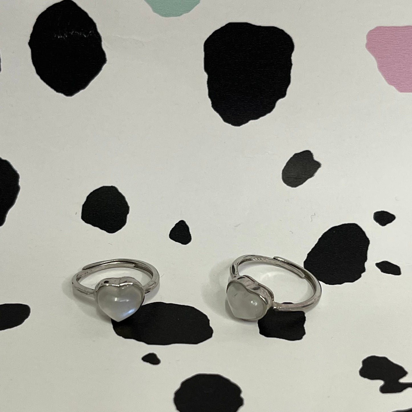 Moonstone Heart Rings