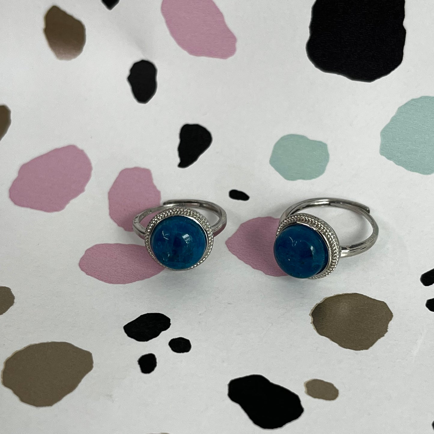 Blue Apatite Rings