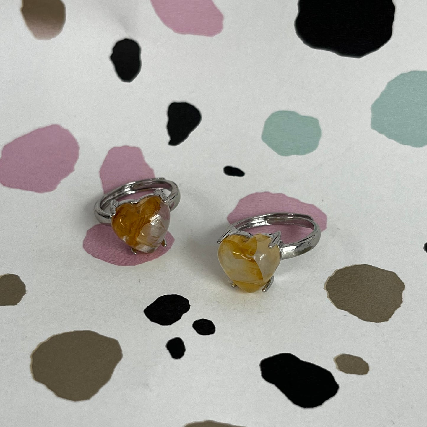 Golden Healer Heart Rings