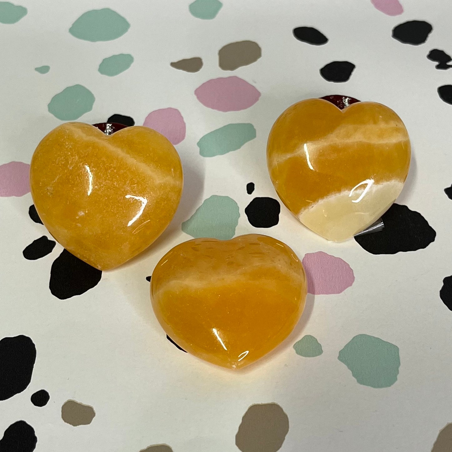 Orange Calcite Puffy Hearts
